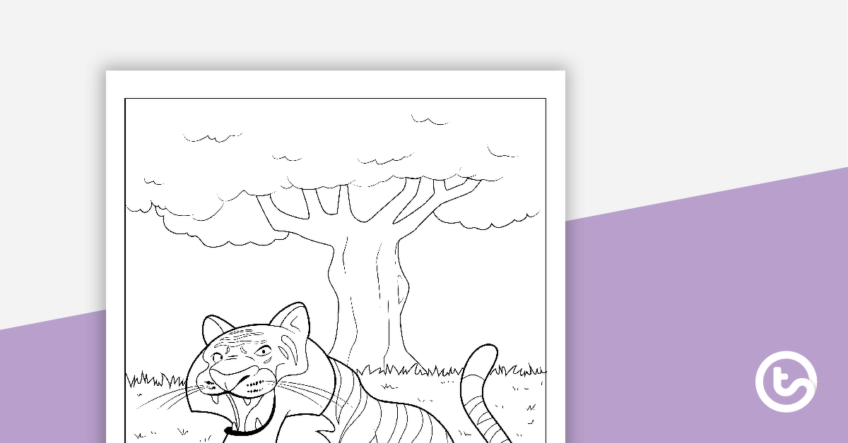 预览图像的老虎着色在表-教学资源