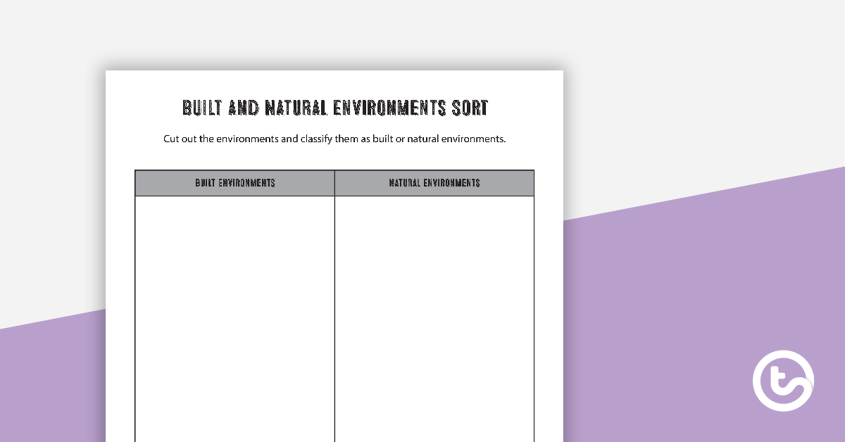 自然和建筑环境的预览图像分类活动 - 教学资源