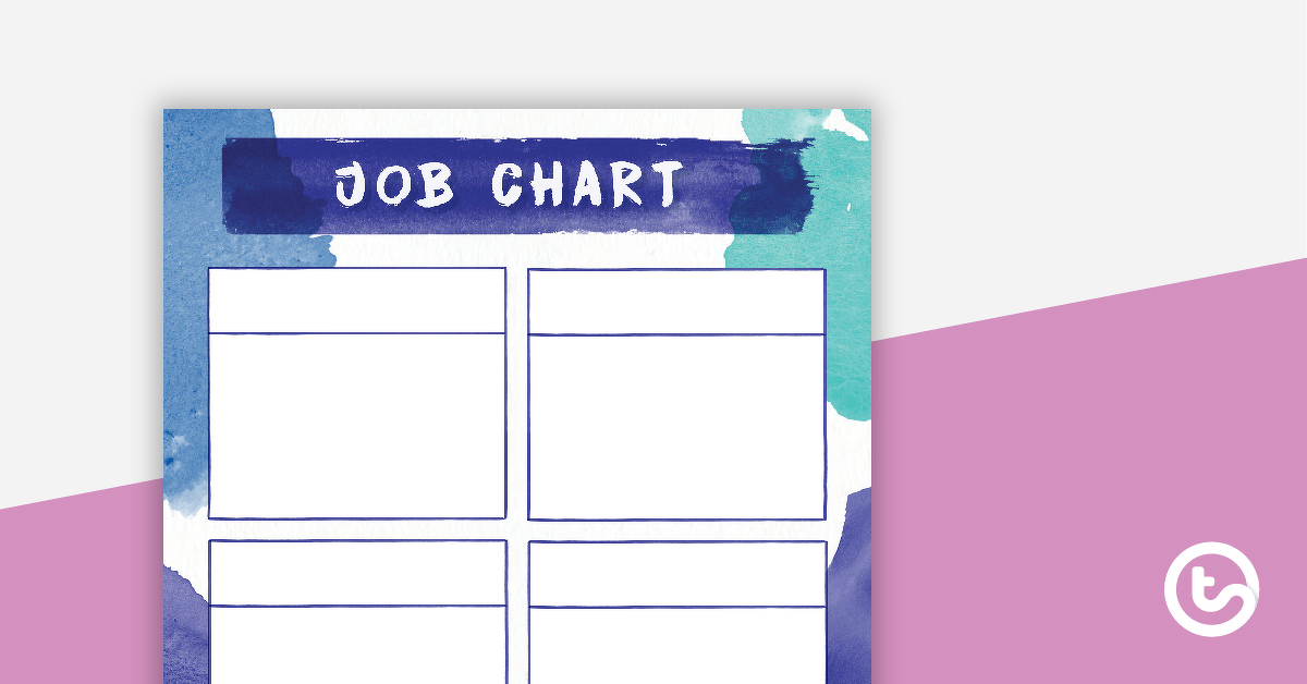 Preview image for Tranquil Watercolour - Job Chart - teaching resource