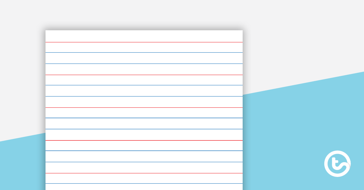 handwriting paper with red guidelines teach starter