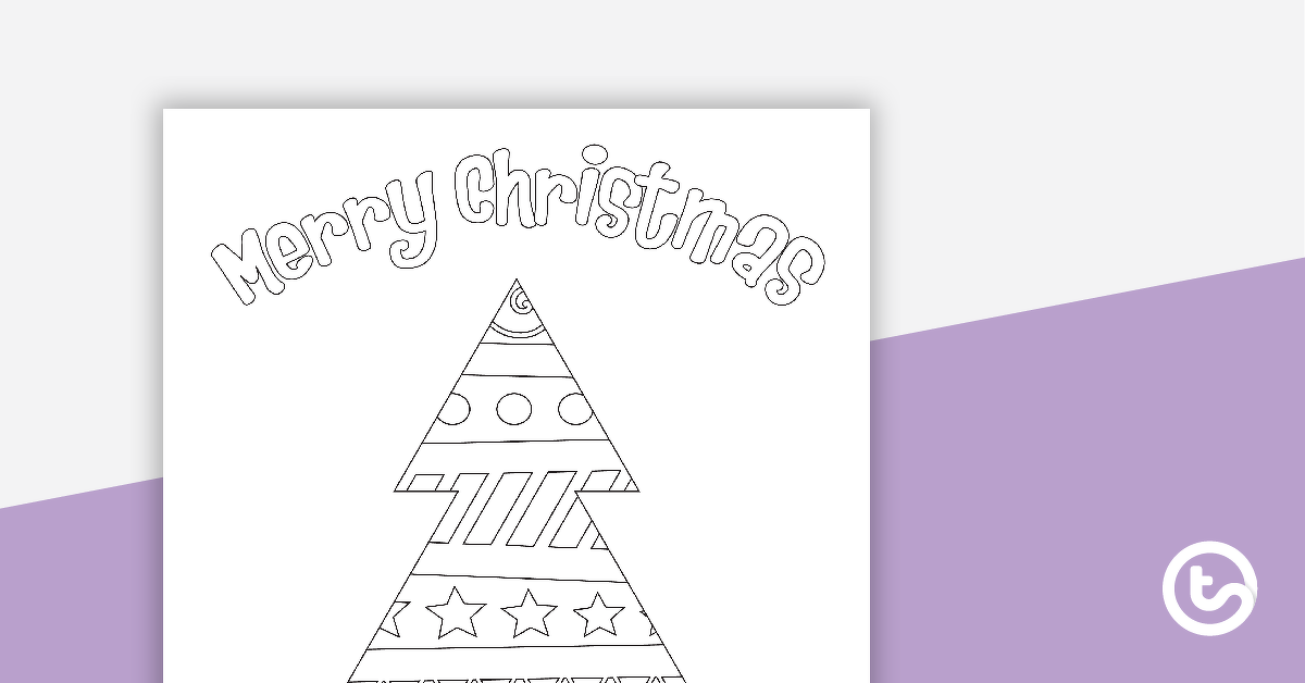 预览图像的圣诞树着色在海报教学资源