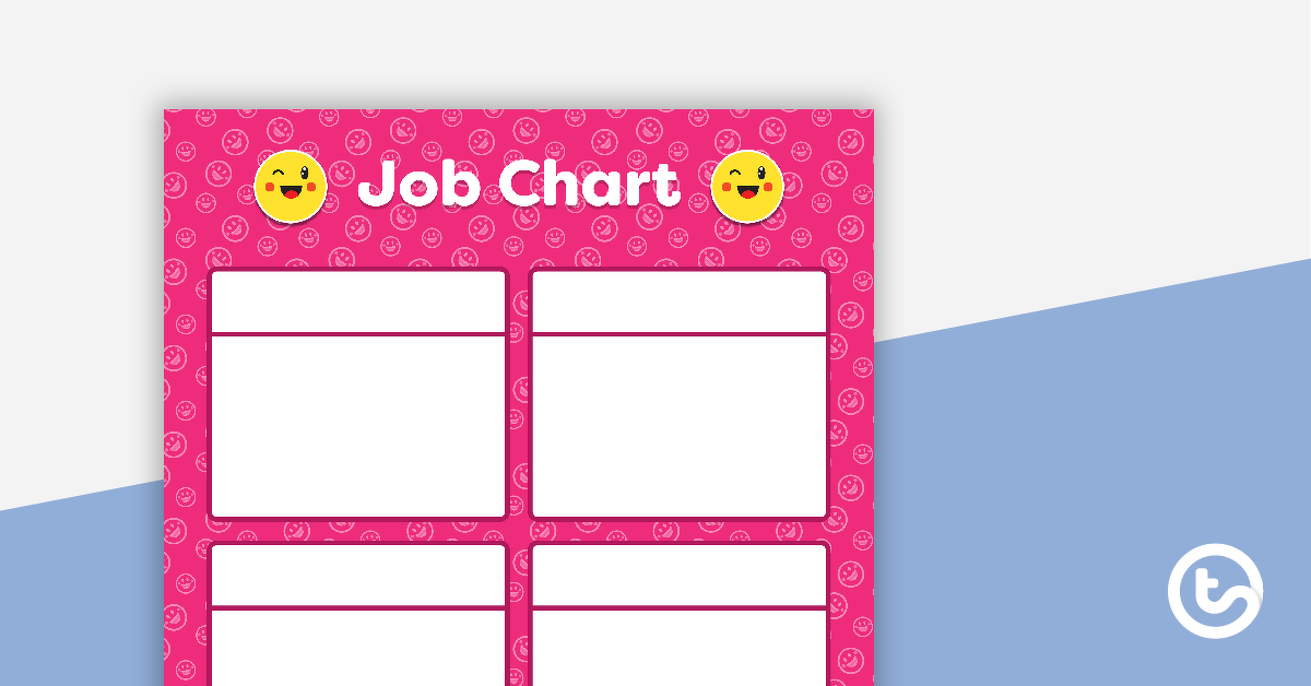 Preview image for Pink Emoji - Job Chart - teaching resource