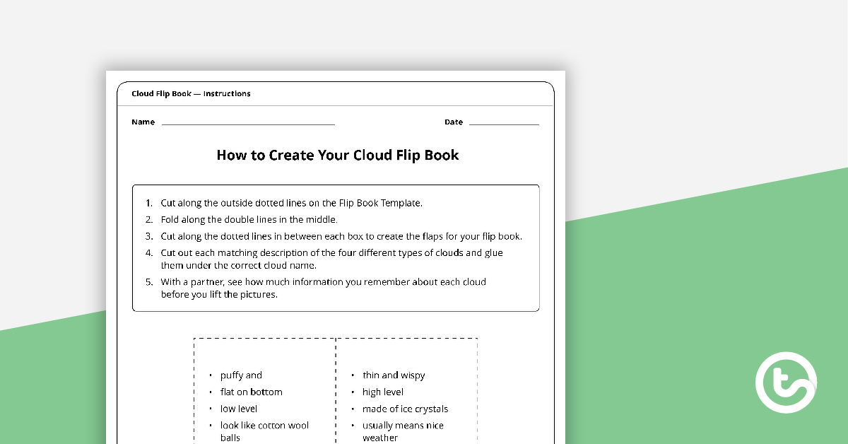 Preview image for Rain Cloud Flip Book Template - teaching resource