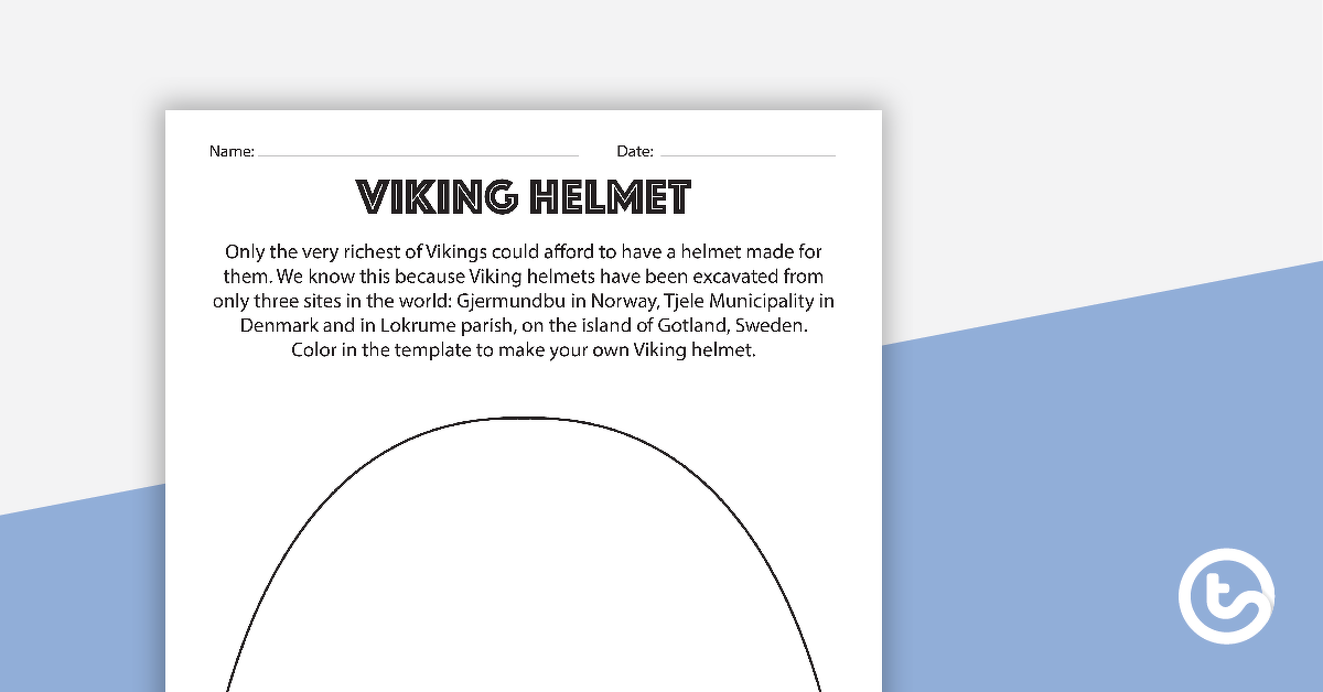 Preview image for Viking Helmet and Shield Worksheets - teaching resource