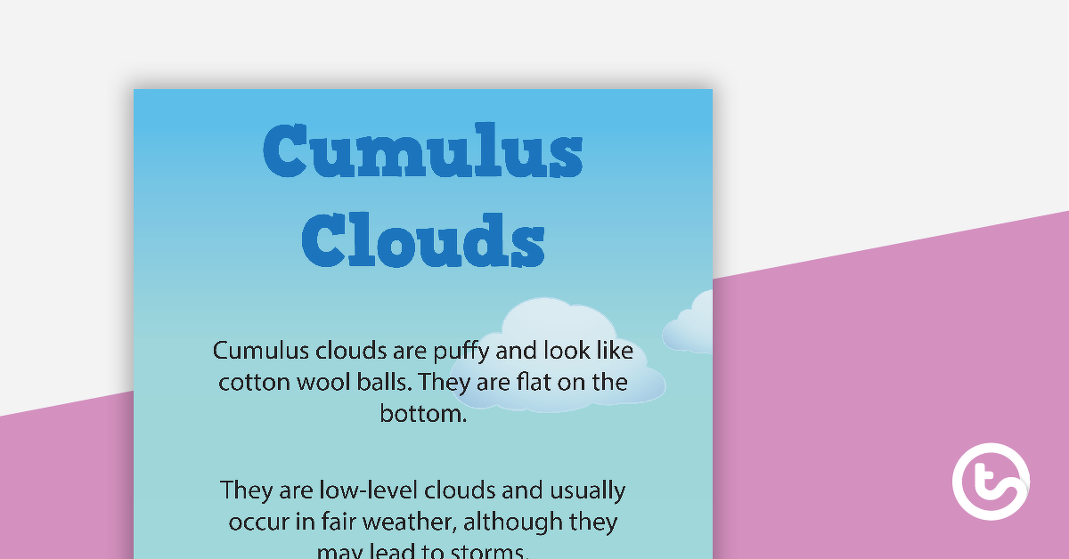 Preview image for Types of Clouds - Individual Posters - teaching resource