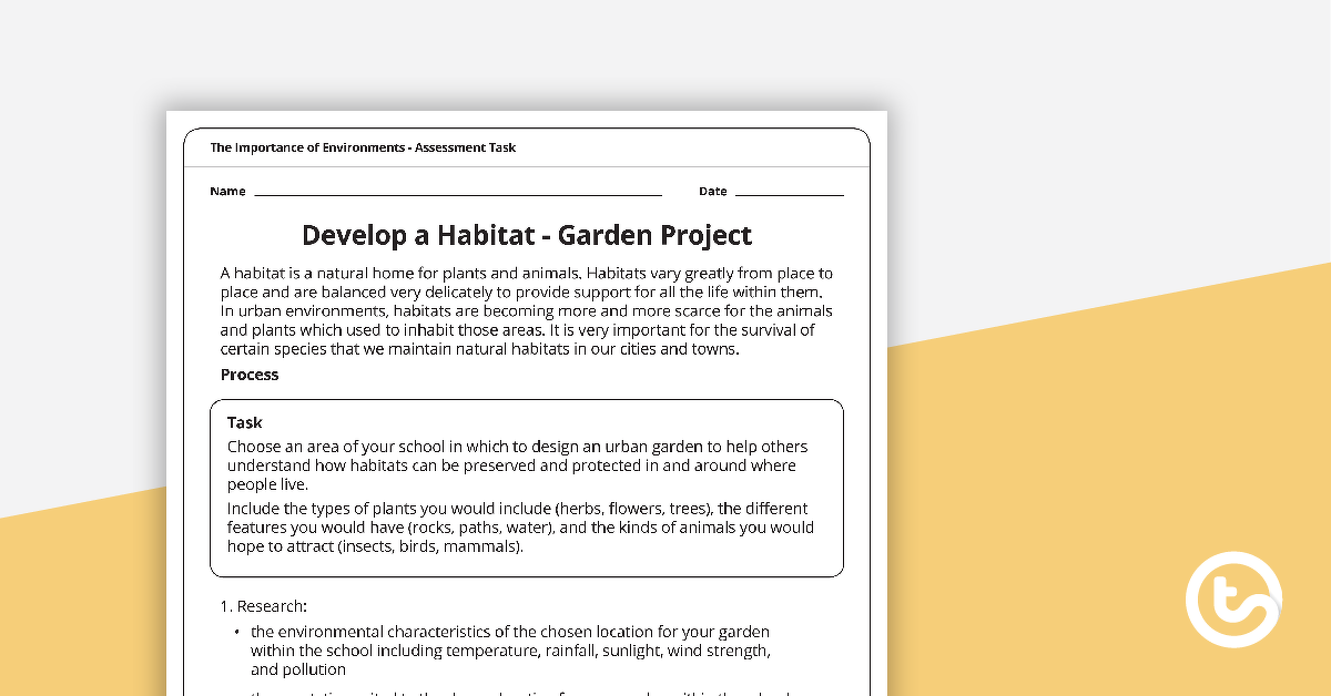 预览图像开发一个栖息地——花园项目——教学资源