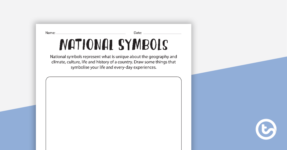 Preview image for National Symbols Worksheet - teaching resource