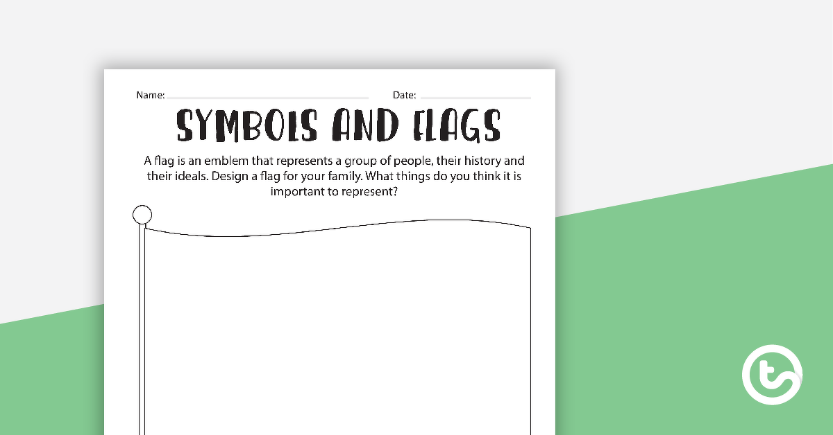 Preview image for Symbols and Flags Worksheet - teaching resource