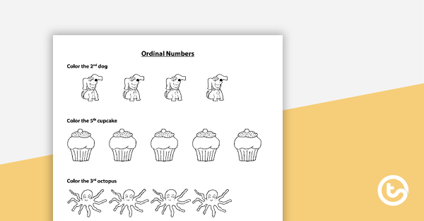 ordinal numbers worksheet teach starter