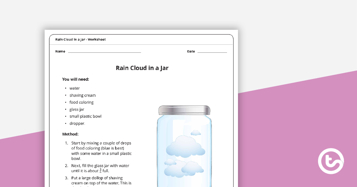 预览图像的雨云在一罐实验——教学资源