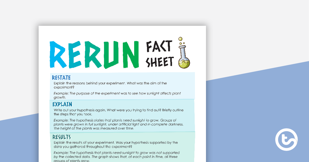 Preview image for R.E.R.U.N. - Writing a Scientific Conclusion Fact Sheet - teaching resource