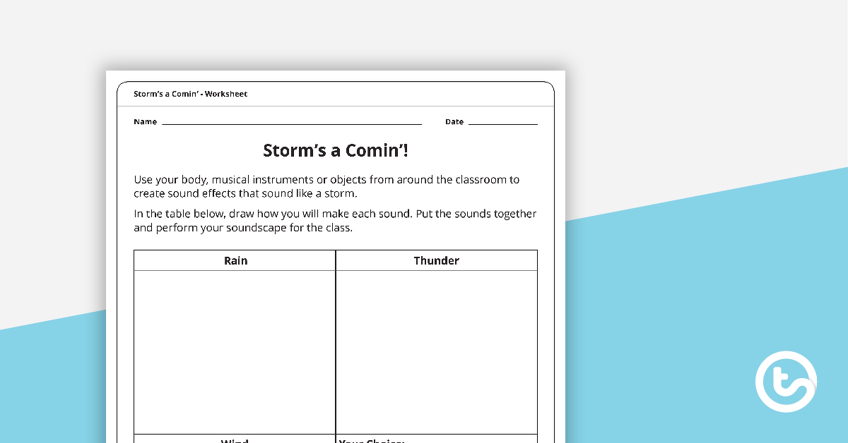 Preview image for Storm's a Comin' - Worksheet - teaching resource