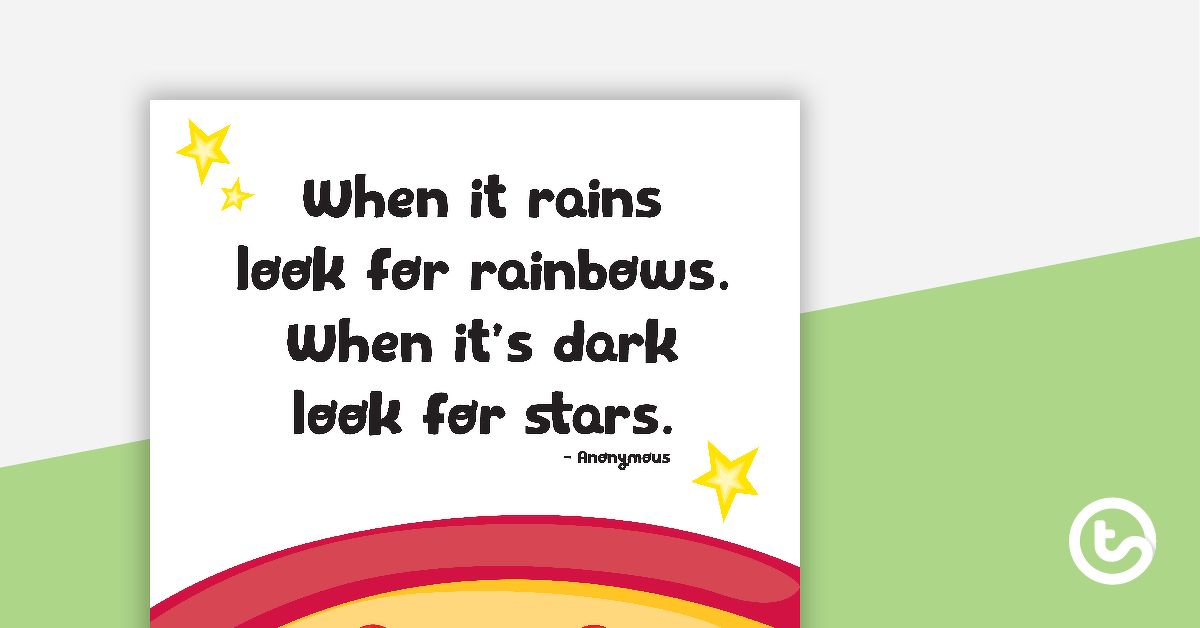 下雨时预览图像寻找彩虹——积极的海报——教学资源