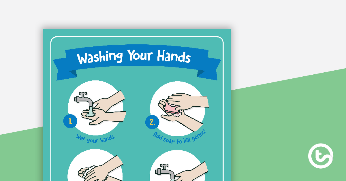卫生海报预览图像-洗手步骤-教学资源