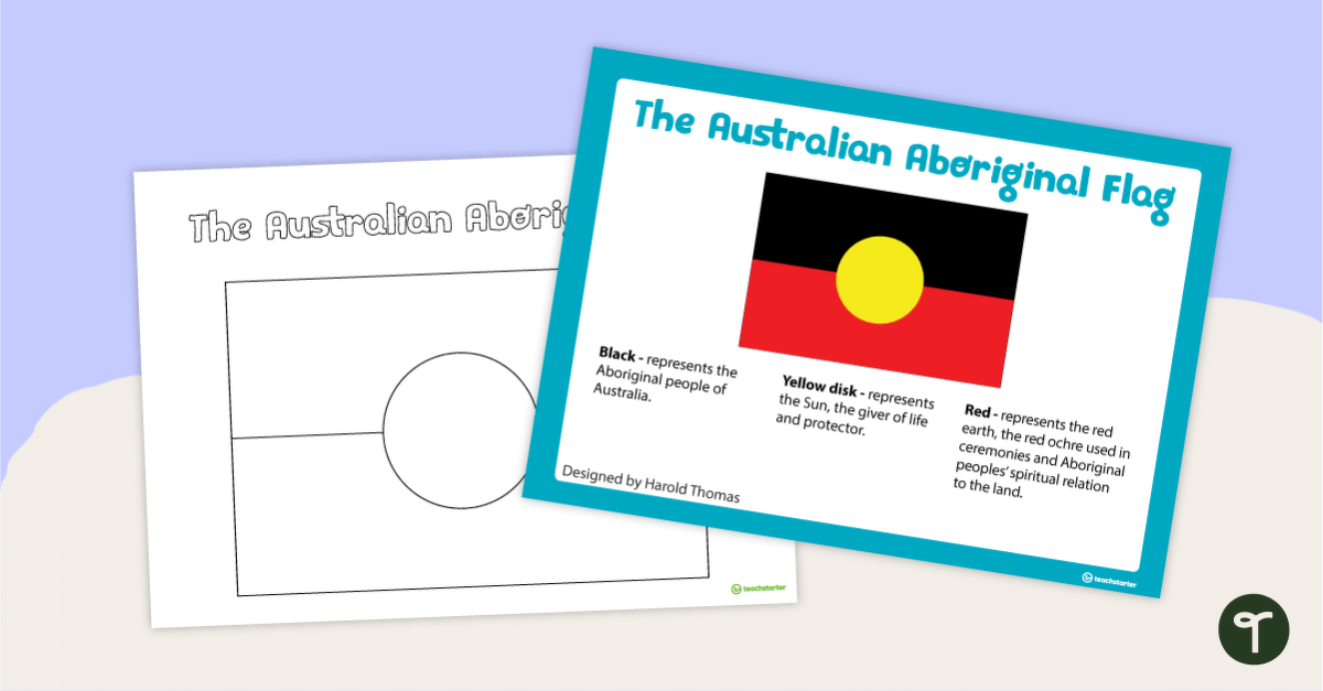 澳大利亚原住民旗的预览图像 - 海报和工作表 - 教学资源
