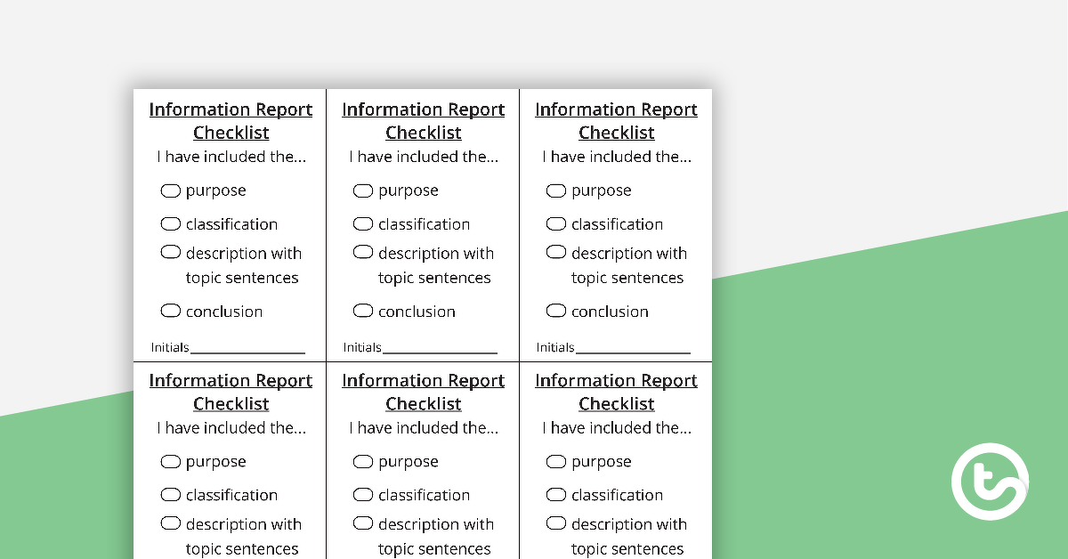 Preview image for Informational Report Writing Checklist - teaching resource