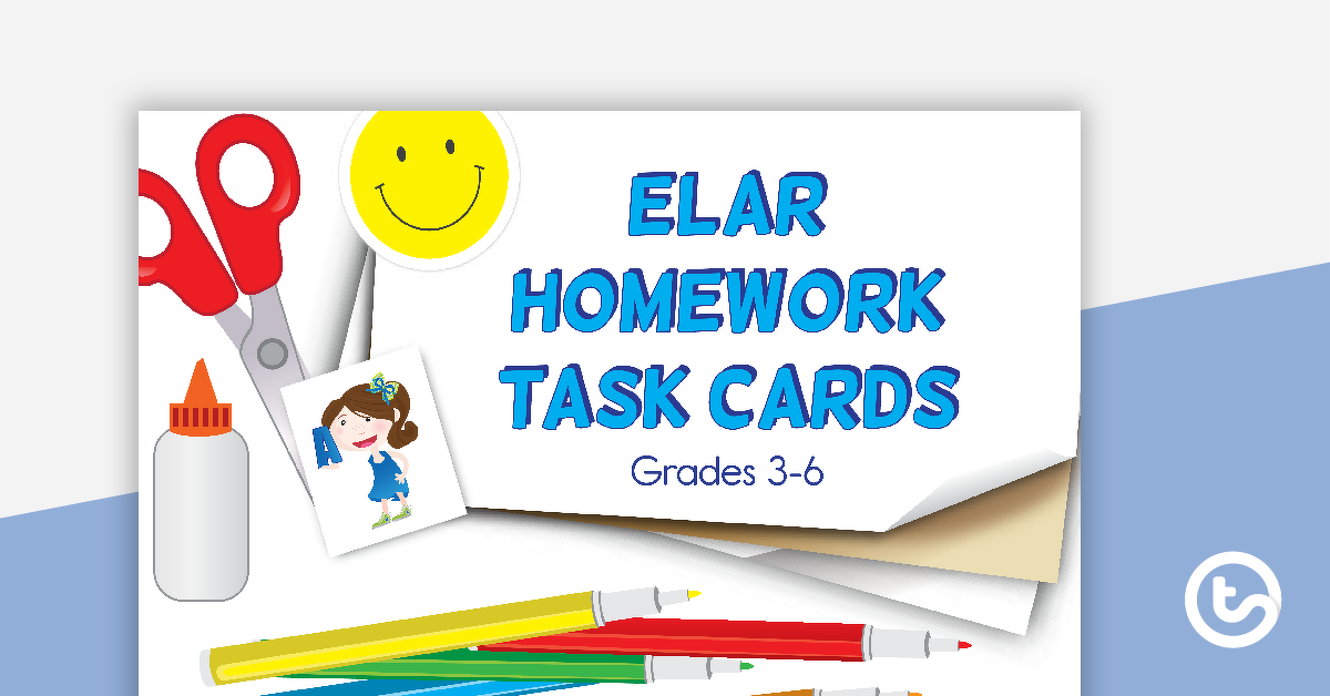 Preview image for Language Arts Homework Task Cards and Worksheets - Grades 3–6 - teaching resource