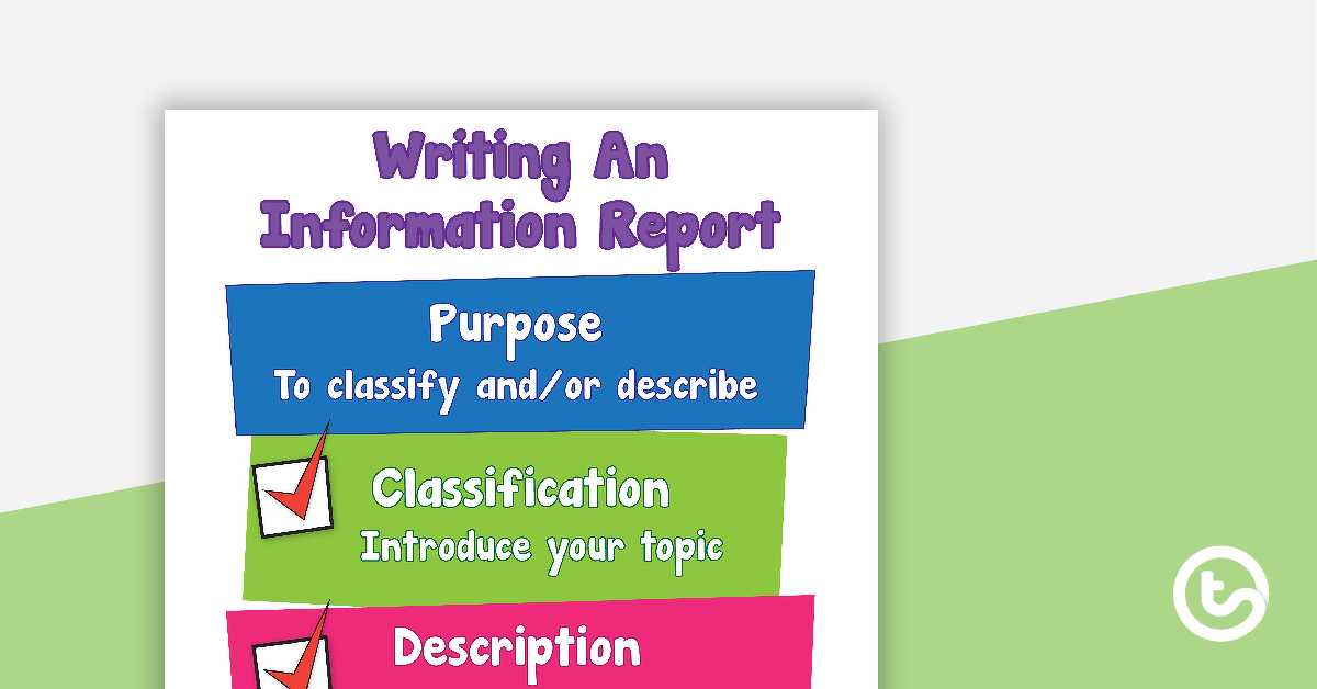 Preview image for Writing An Information Report Poster - teaching resource