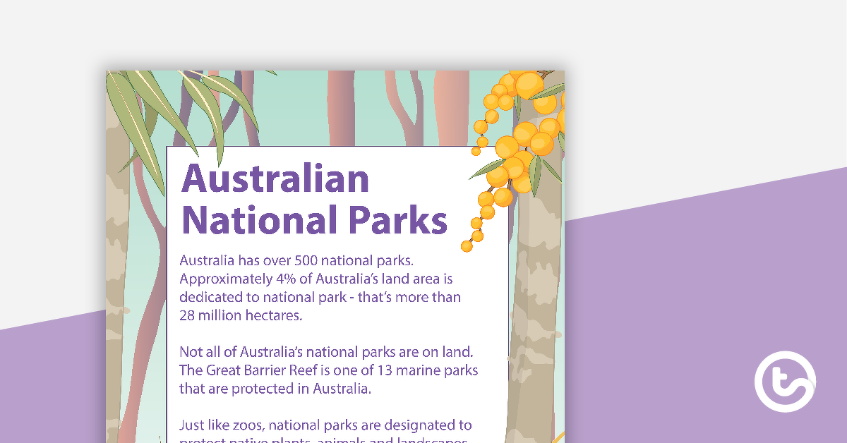 澳大利亚国家公园海报的预览图像 - 教学资源