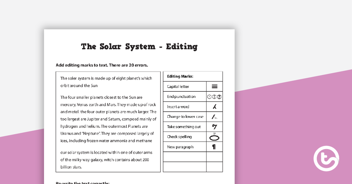 18 editing worksheets spelling grammar and punctuation teach starter