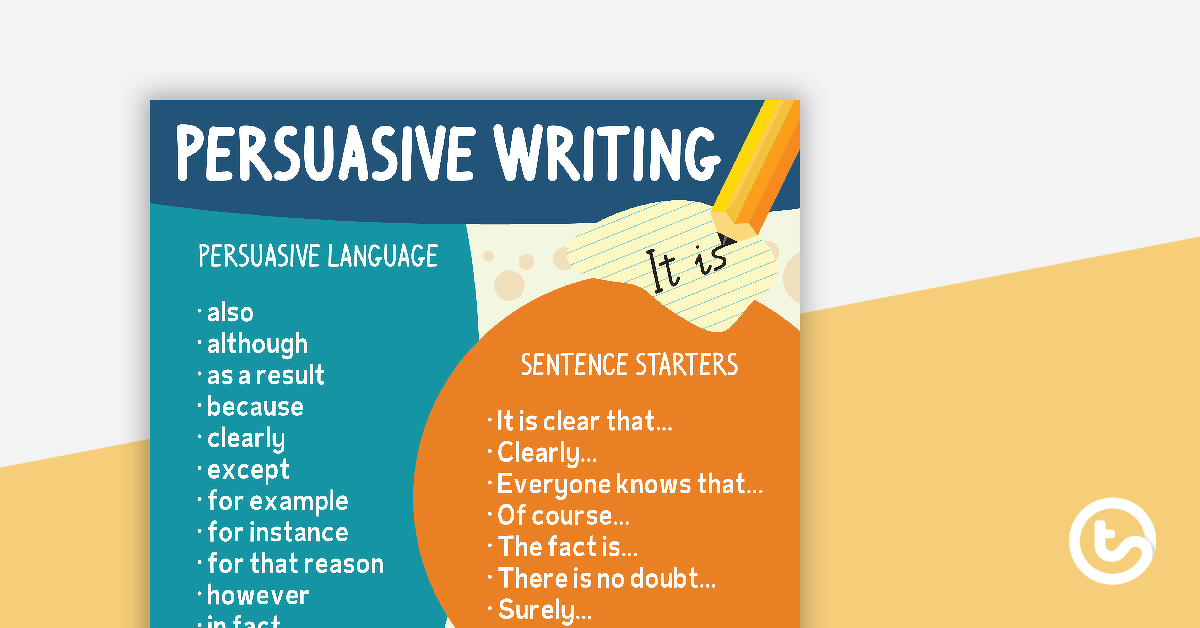 Preview image for Simple Language in Persuasive Writing Poster - teaching resource