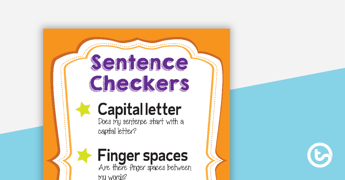 Preview image for Sentence Checkers Poster and Checklist - teaching resource