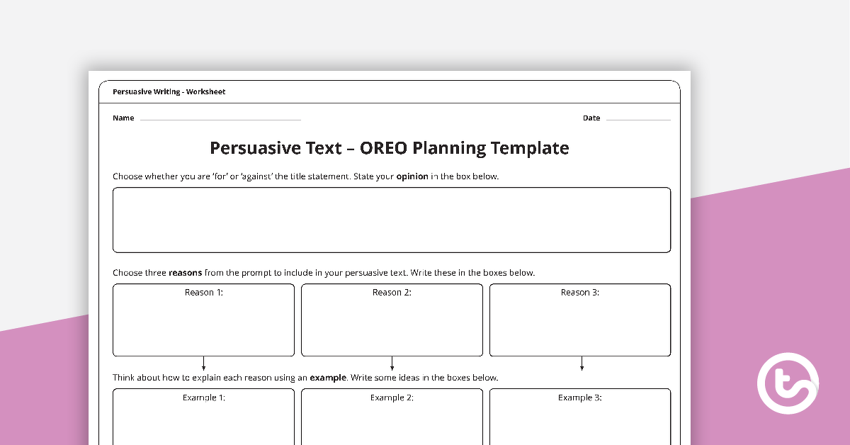有说服力的文本规划模板预览图像(使用OREO) -教学资源