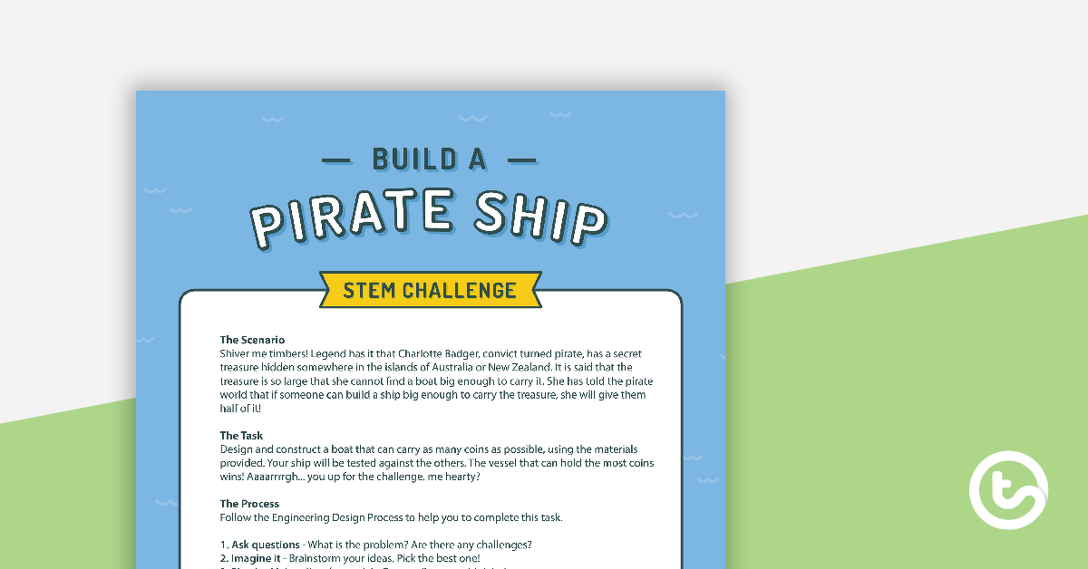 Preview image for Build a Pirate Ship STEM Challenge - Upper Years - teaching resource