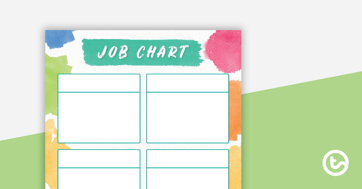 Preview image for Rainbow Watercolour - Job Chart - teaching resource
