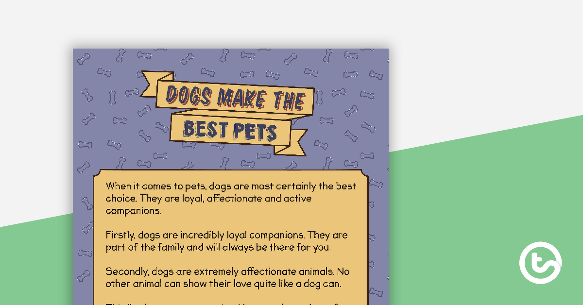 Preview image for Sequencing Activity - Dogs Make the Best Pets (Opinion Text) - Simplified Version - teaching resource