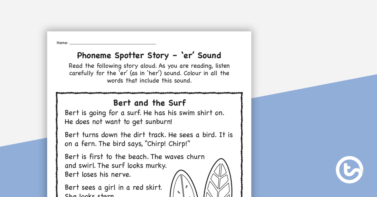 Preview image for Phoneme Spotter Story – 'er' Sound - teaching resource