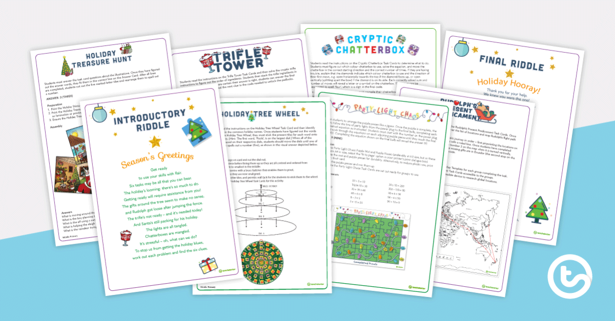 Preview image for Holiday Code Cracker: Middle Years – Whole Class Christmas Game - teaching resource