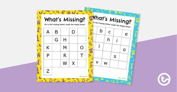 Preview image for What's Missing? - Alphabet Worksheet - teaching resource
