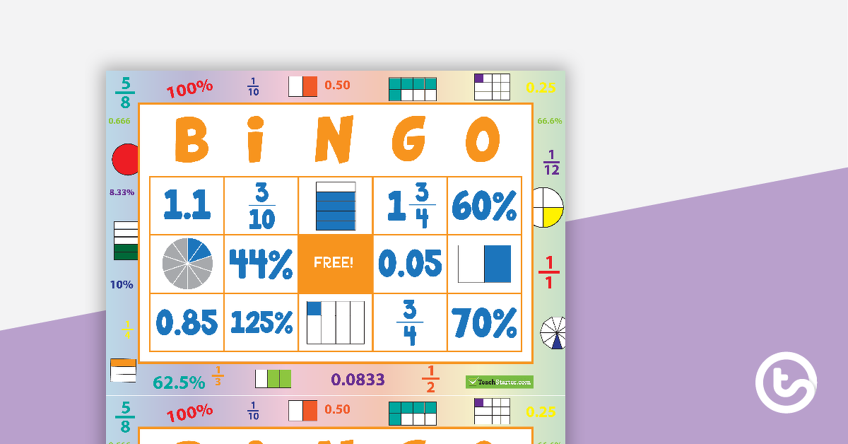 Preview image for Fraction, Decimal, and Percentage Bingo - teaching resource