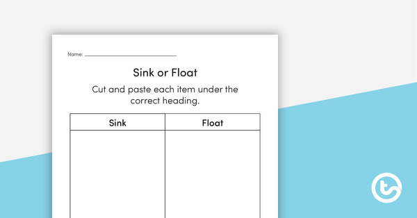 Preview image for Sink or Float Investigation Worksheet - Cut and Paste - teaching resource