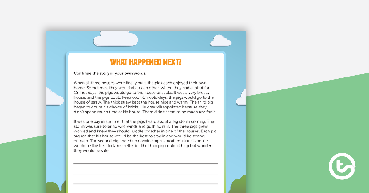 Preview image for What Happened Next? The Three Little Pigs Writing Template - teaching resource