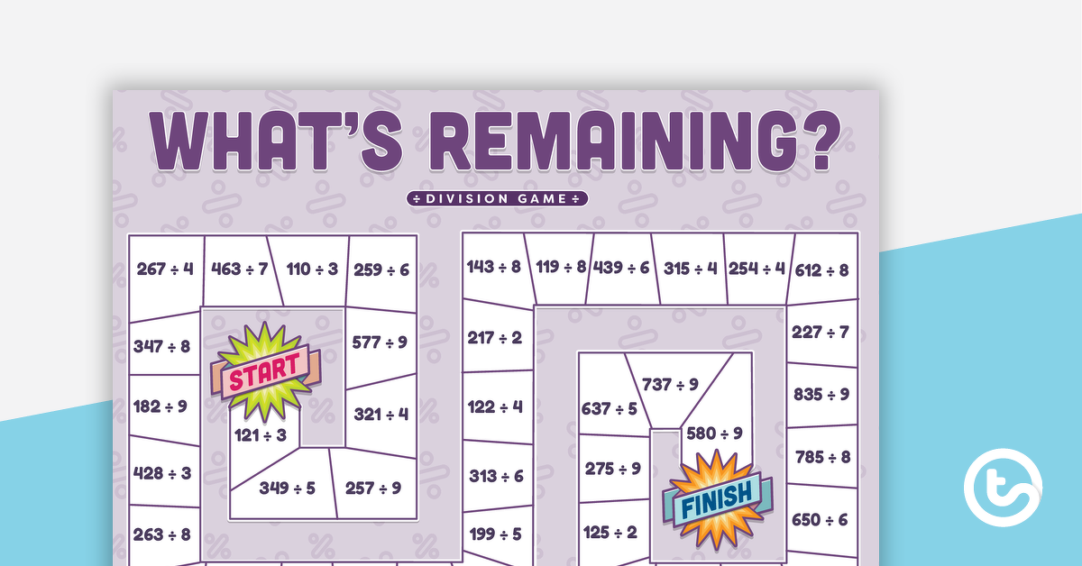 Preview image for What's Remaining? - Long Division Board Game - teaching resource
