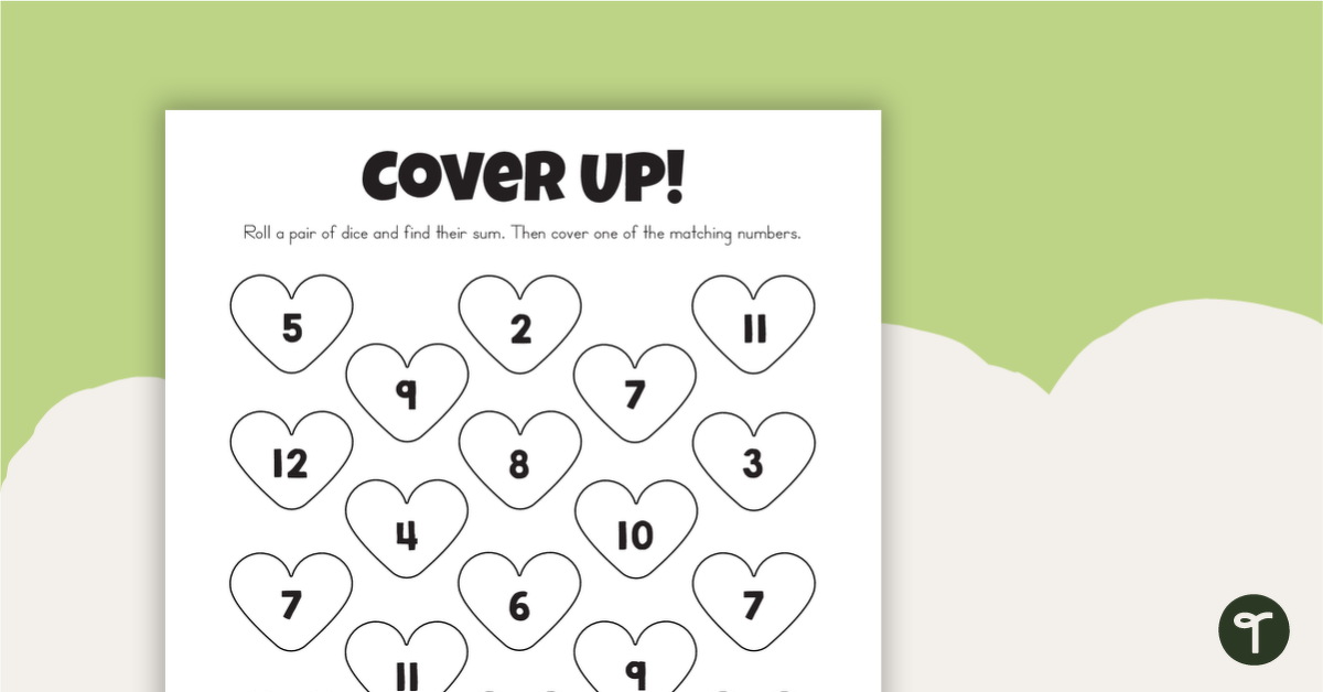 Preview image for Cover Up! - Addition Facts Game - teaching resource