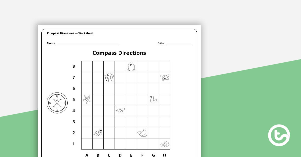Preview image for Compass Directions Worksheet - teaching resource