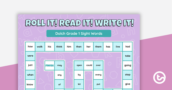 Preview image for Roll it! Read it! Write it! Dolch Grade 1 Sight Words - teaching resource