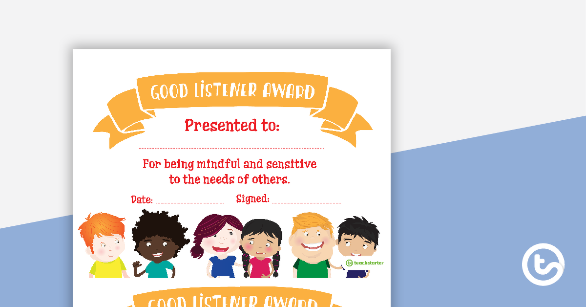 Preview image for Good Listener Award - teaching resource