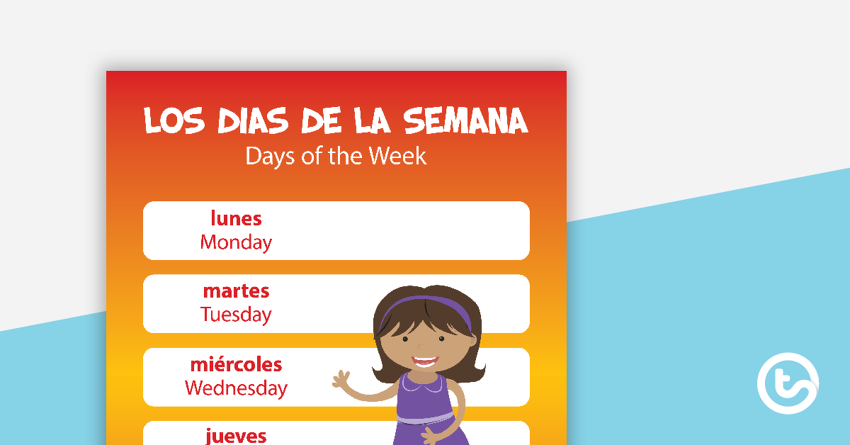 Preview image for Days of the Week - Spanish Language Poster - teaching resource