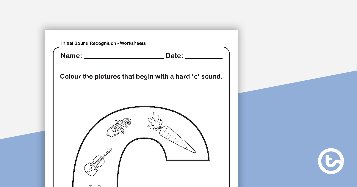 initial sound recognition worksheet letter c teach starter