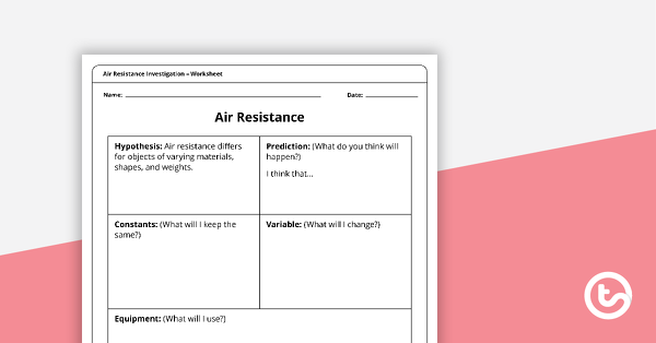 Thumbnail of Air Resistance Investigation - teaching resource