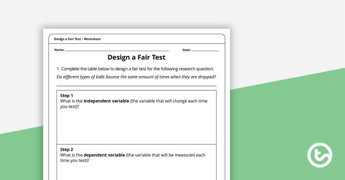 设计公平测试工作表的预览图像 - 高级 - 教学资源