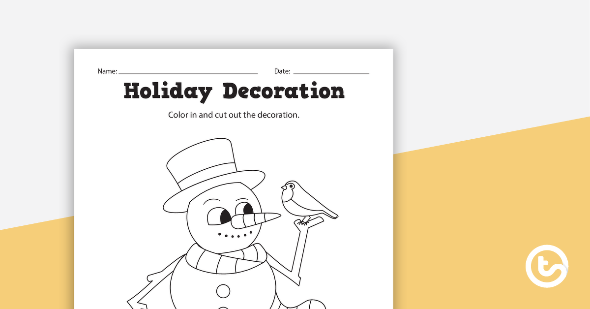 Image of Holiday Decoration Coloring Sheets