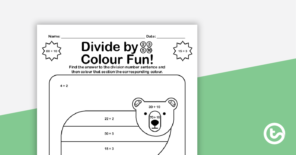 Preview image for Colour by Number - 2, 3, 5, 10 Division - teaching resource