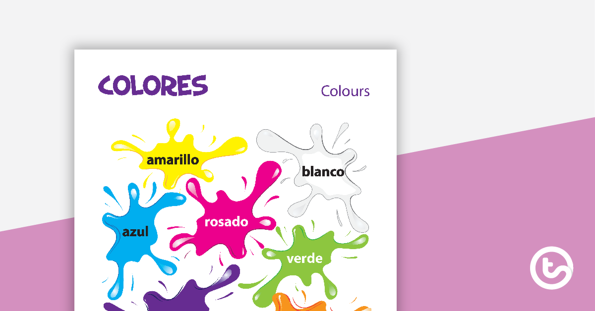 Preview image for Colours - Spanish Language Poster - teaching resource