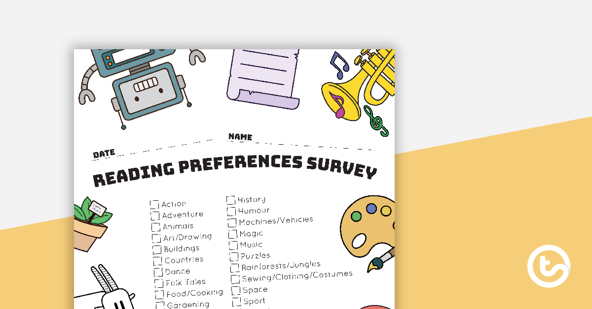 Preview image for Reading Preferences Survey - teaching resource