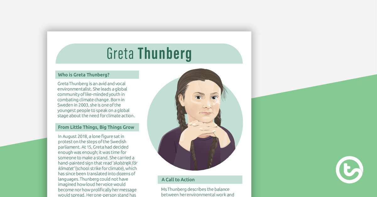 励志女人简介预览图像 -  Greta Thunberg  - 教学资源